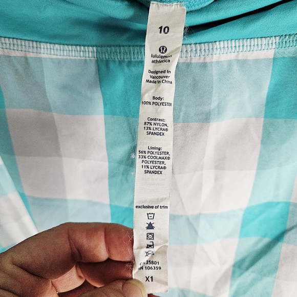 LULULEMON | plaid pleated skirt-shorts skort - Picture 6 of 6